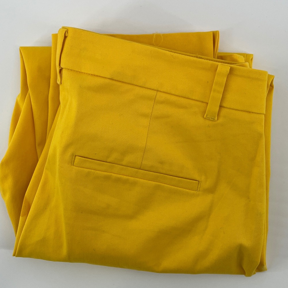 Ann Taylor Womens Yellow Ankle Dress Pants Straight Leg Stretch Size 6